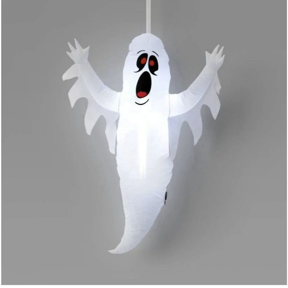 Hyde & EEK LED Ghost Inflatable, Spooky Halloween Decoration White 3.5ft